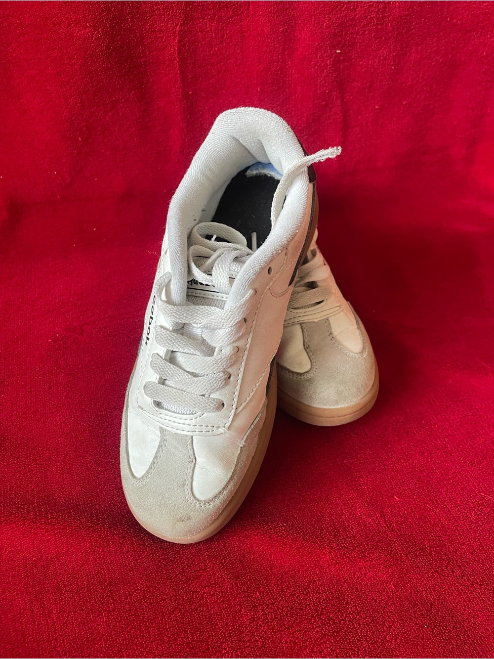 Reebok Kid's Forte Lounger Suede Front Lace-Up White Gum Sneakers Size: 2